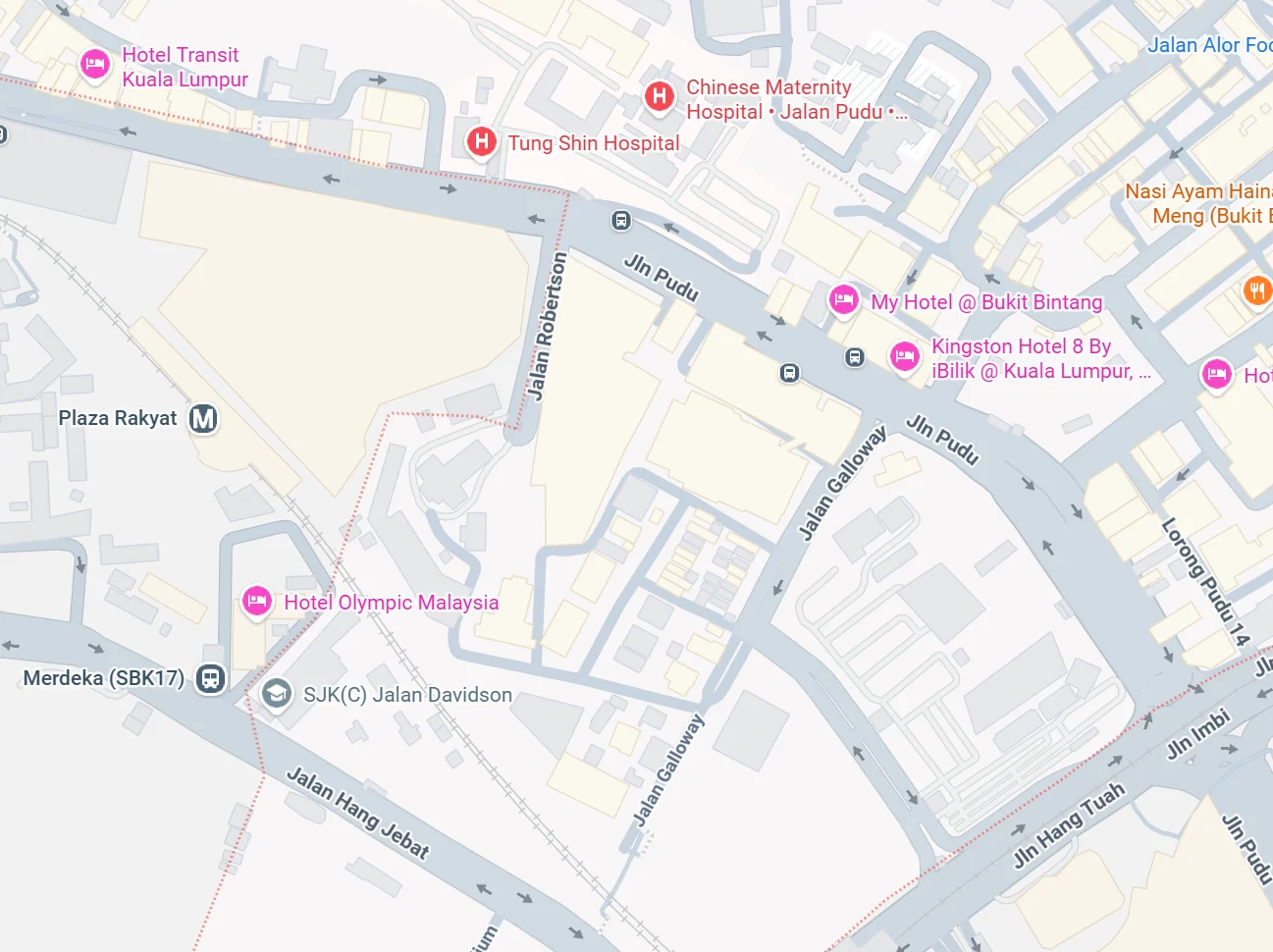 Map of Bukit Bintang with the user's own moment pins